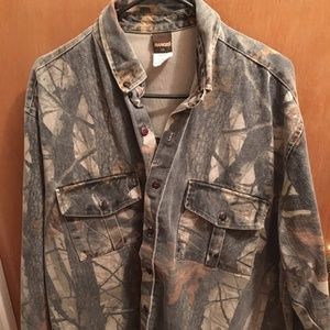 💥SALE! 3 for $15 Mens Ranger 2XL Camo Denim Shirt