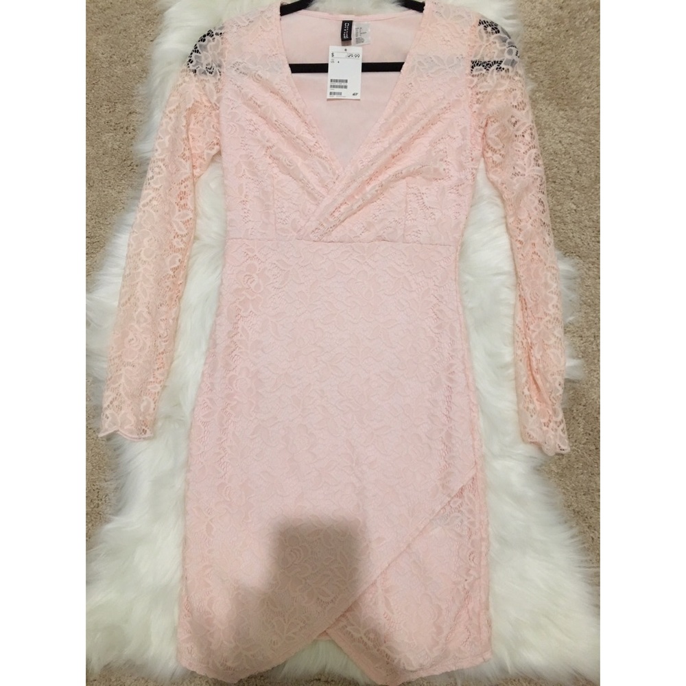 Baby Pink H&M laced day-time dress