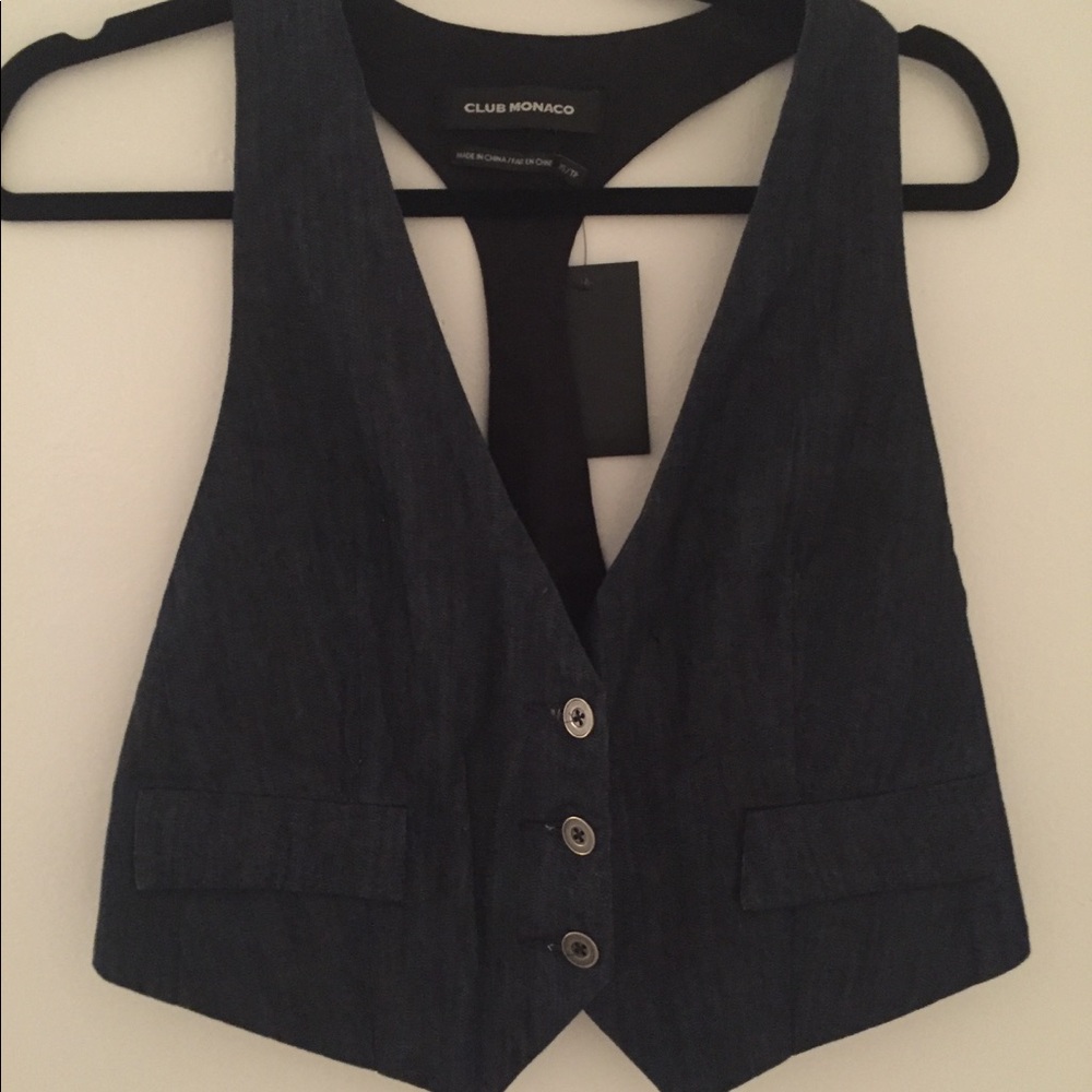 Club Monaco Denim Vest XS