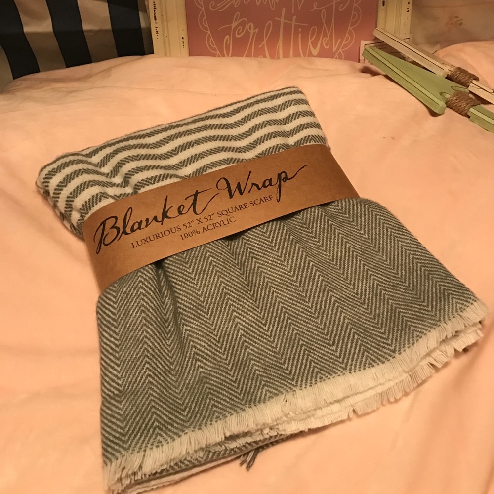 Plaid blanket wrap. New.