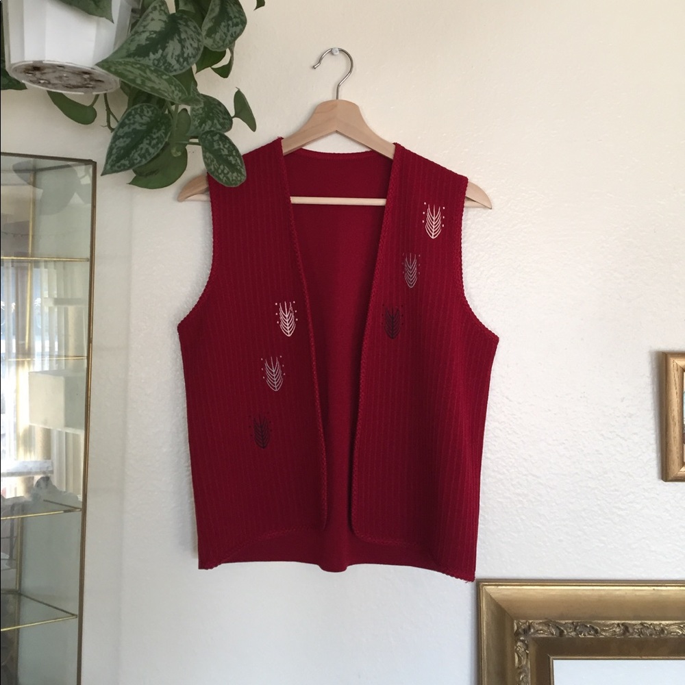 Vintage Christmas/holiday Red Vest