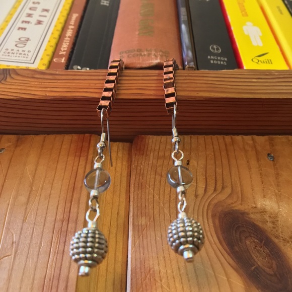 Handmade Glass & Silver Grenade Drop Earrings - Picture 7 of 8