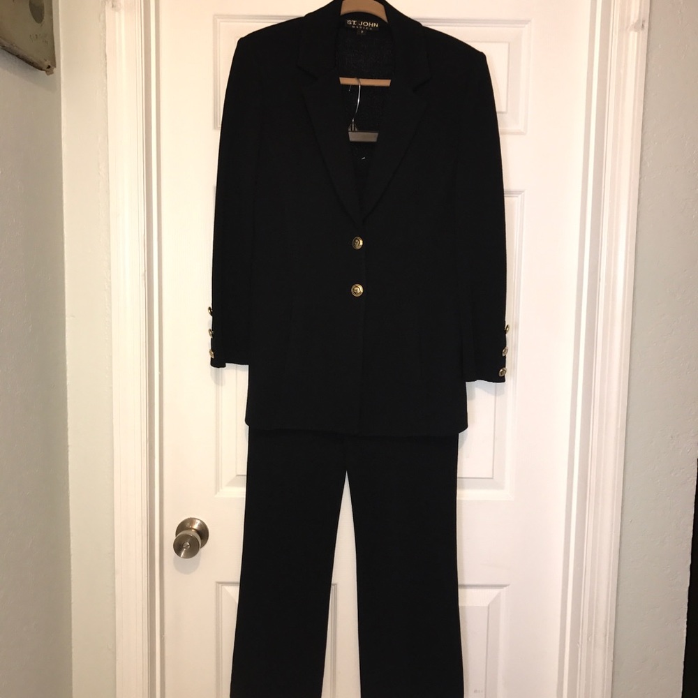 St John Black Knit Suit - Classic