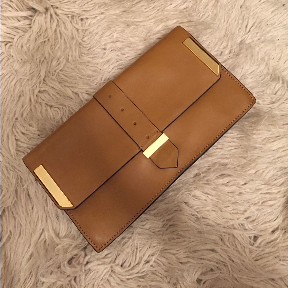 Camel/tan convertible clutch/handbag