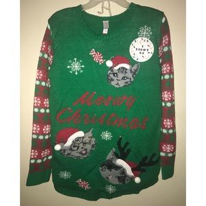 NWT Light Up Meowy Christmas Holiday Sweater NWT NWT Light Up Meowy Christmas Holiday Sweater NWT