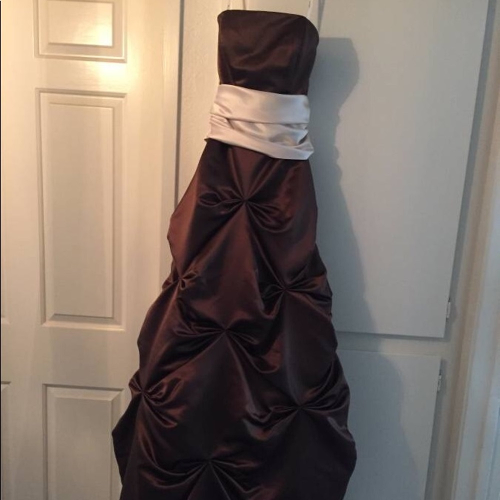 Alexia Designs Formal Gown - Chocolate satin brown