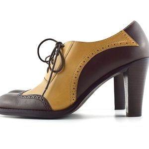 Oxford Lace up Mary Jane Block Heels