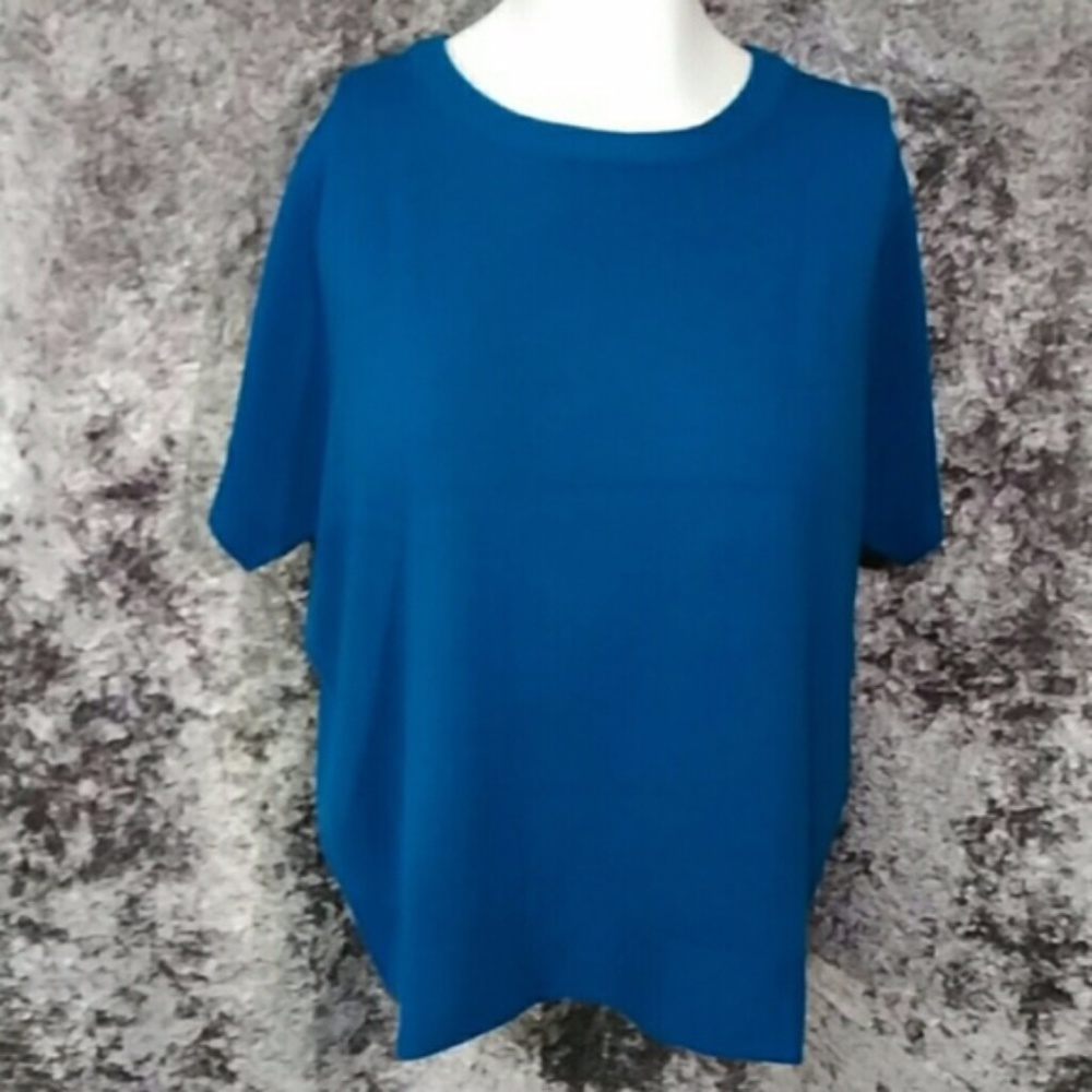 NWOT PXL Supersoft Peacock Sweater - Short Sleeves