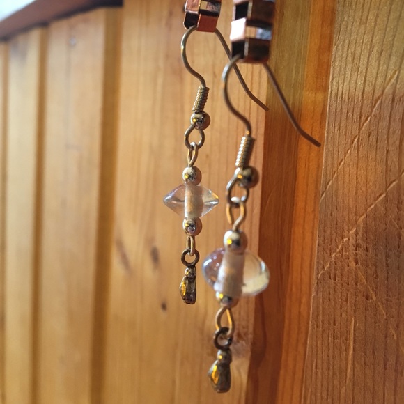 Handmade Glass & Sterling Silver Droplet Earrings - Picture 4 of 5