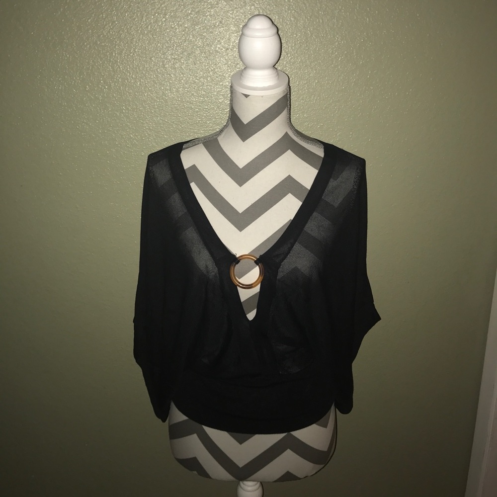 bebe top with butterfly sleeves