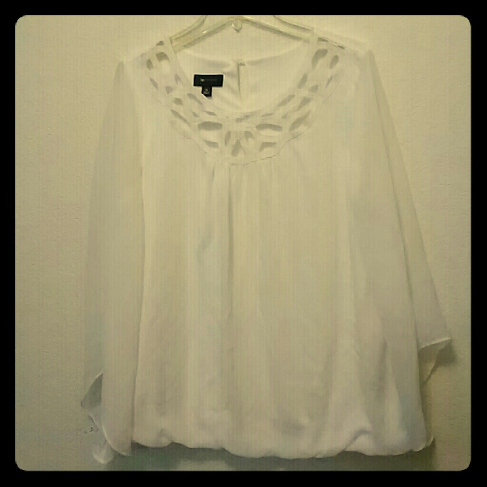 Beautiful Sheer Sleeves Blouse.