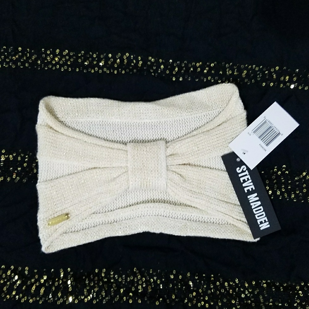 Steve Madden Gold and Beige Headband