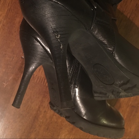 MISS SIXTY Leather Black Boots Sz 36 - Picture 6 of 8