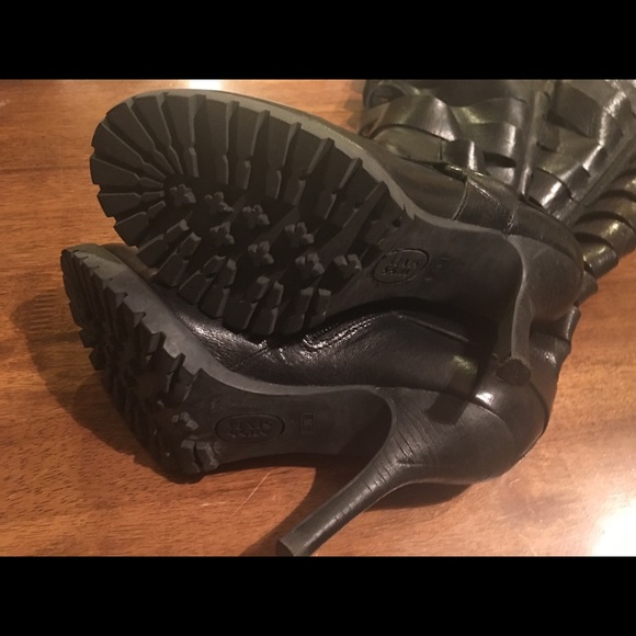 MISS SIXTY Leather Black Boots Sz 36 - Picture 5 of 8