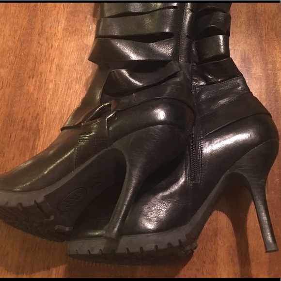 MISS SIXTY Leather Black Boots Sz 36 - Picture 8 of 8