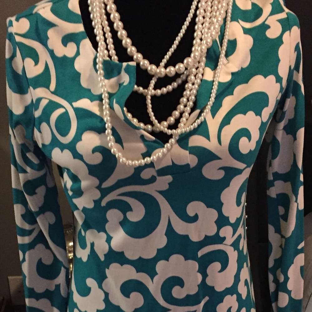 DVF multi color silk dress