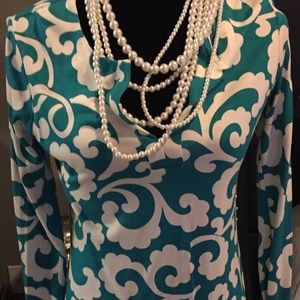 DVF multi color silk dress