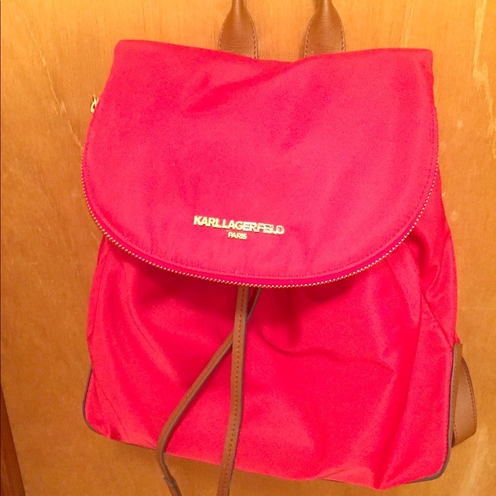 Karl Lagerfeld Red Nylon Backpack