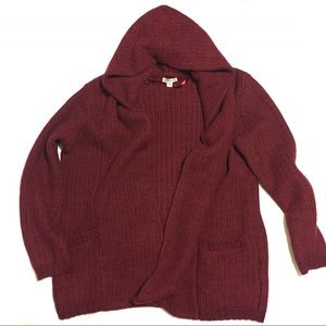 Merona | Hooded Knit Sweater - Burgundy