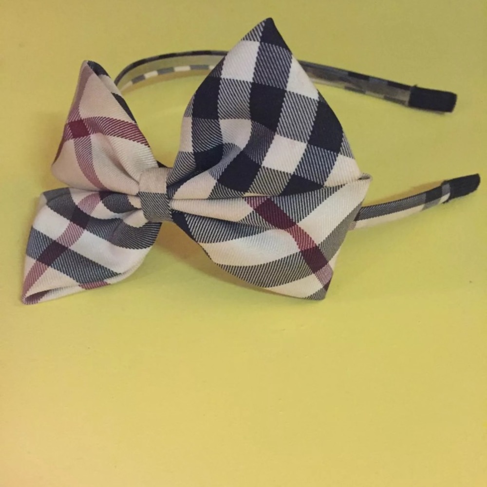 Bow Head Band In Burberry Fabric