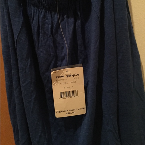 FLASH SALE free people boho royal blue top size M - Picture 5 of 6