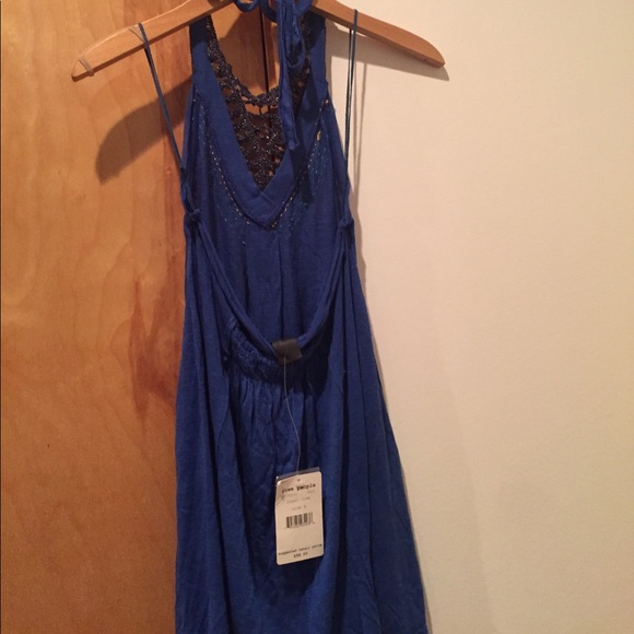 FLASH SALE free people boho royal blue top size M - Picture 6 of 6