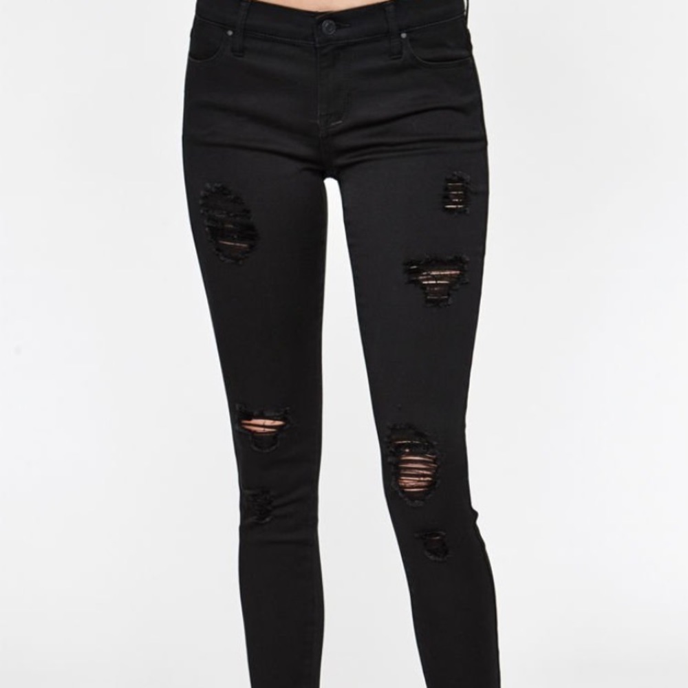 PacSun Slashed Black MidRise Jeggings