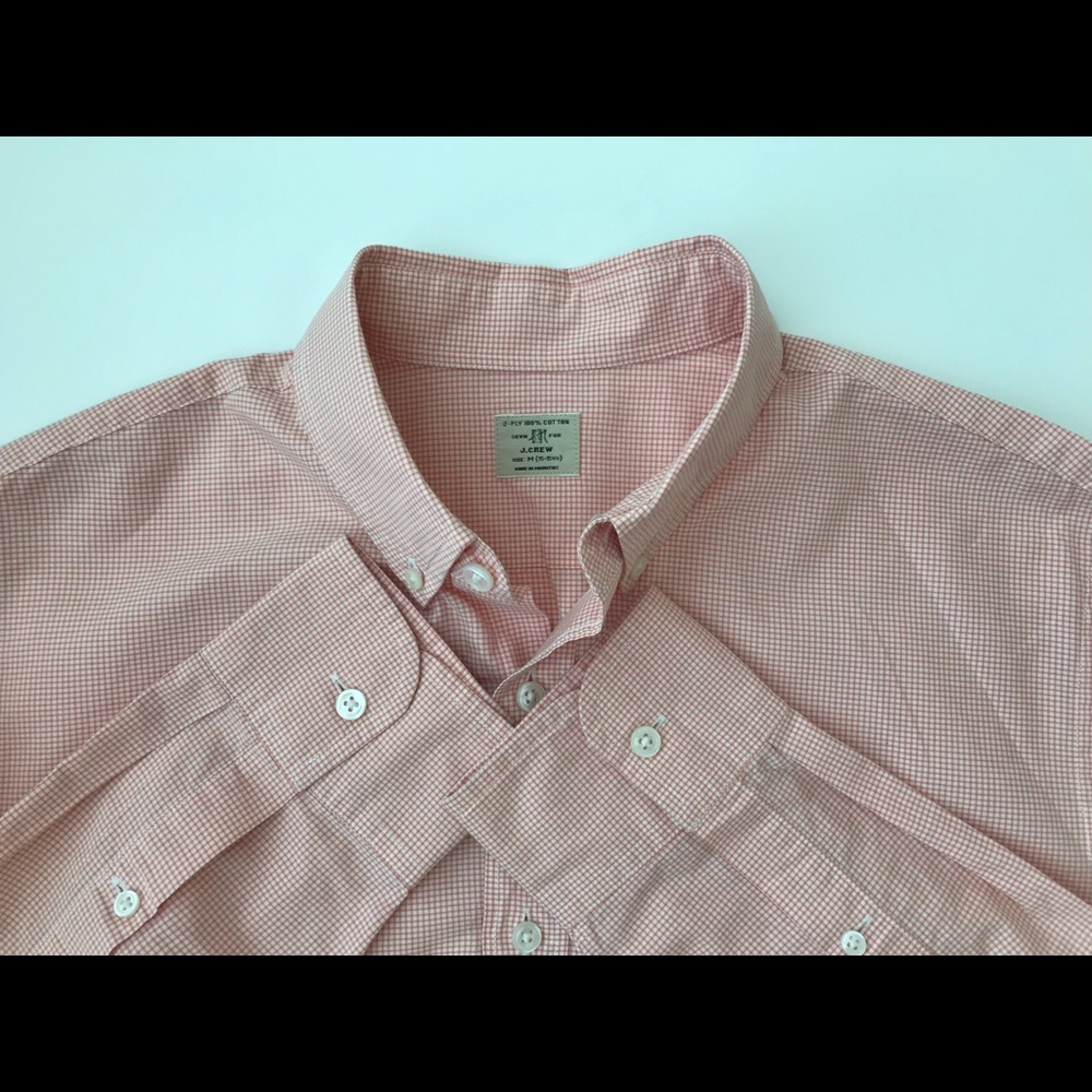 J. Crew Gingham Check Dress Shirt/Button Down Sz M