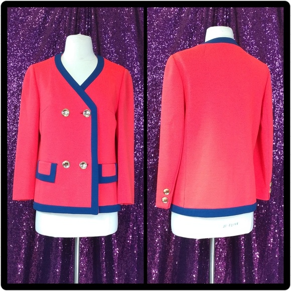 vtg orange/red with blue trim blazer - Picture 1 of 4