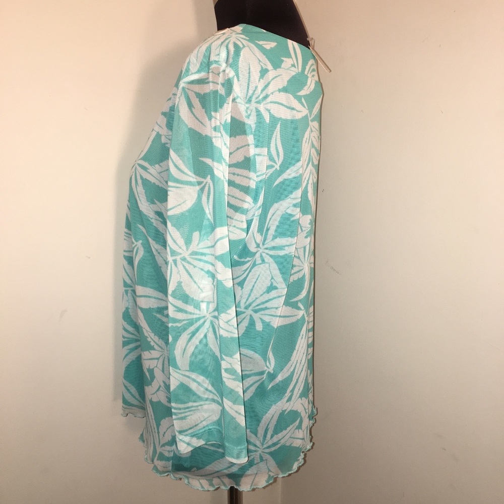 < Host Pick > RUBY ROAD Aqua V-Neck - Picture 3 of 4