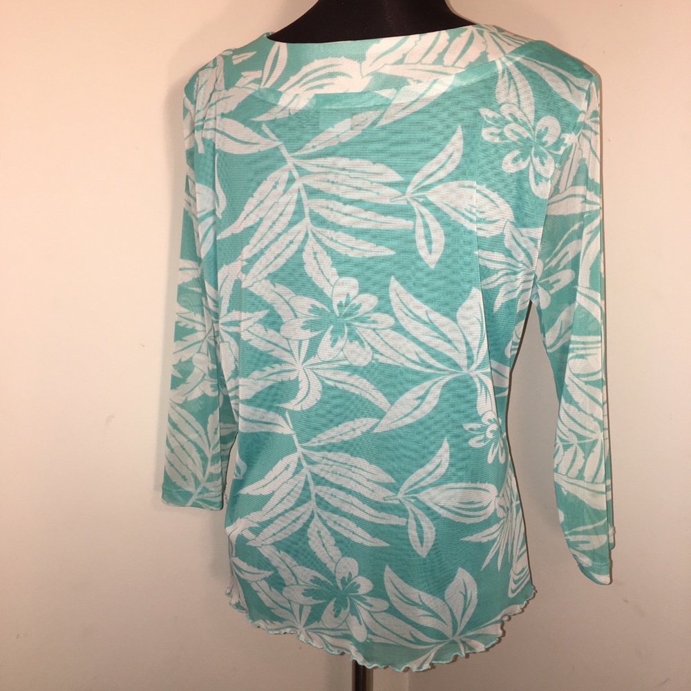 < Host Pick > RUBY ROAD Aqua V-Neck - Picture 4 of 4