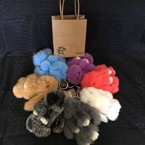 Cute plush rabbit fur keychains.