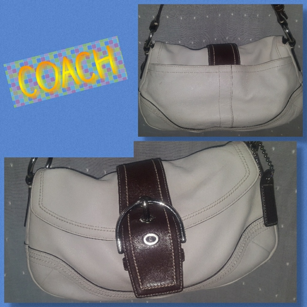 🔷Sale⤵🔷{Coach} White Leather Handbag