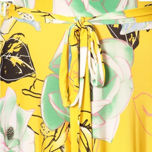 Plus Boho Yellow Floral Fit & Flare Maxi Dress - Picture 5 of 5