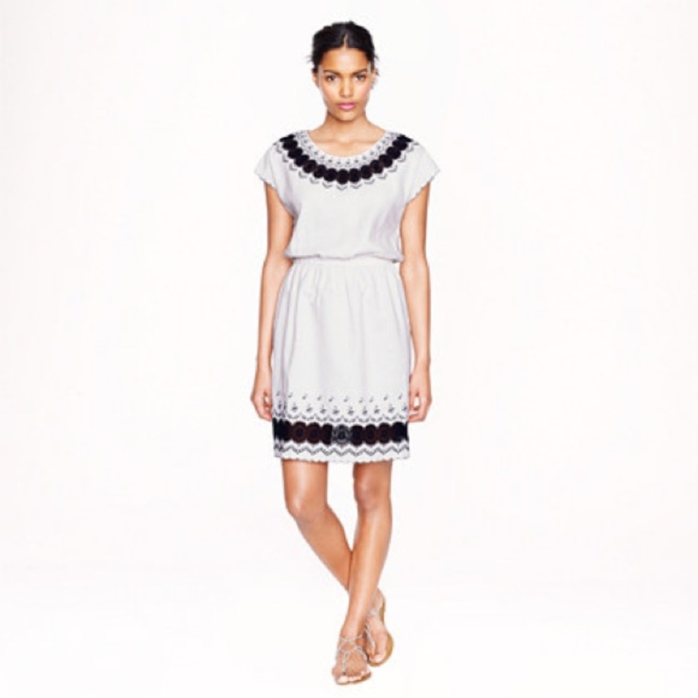 J.Crew | Embroidered Scallop Dress