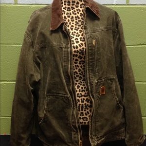 Carhartt Sandstone coat size large, fleece lined.