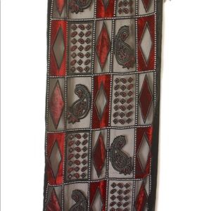 Vintage red velvet burnout sheer scarf
