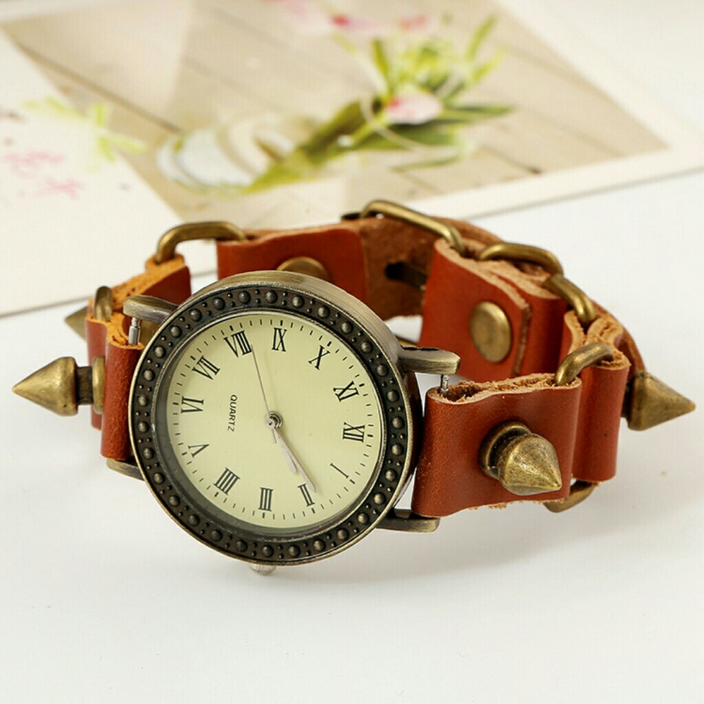 Steampunk Style Fashion Leather Watch - Picture 2 of 5