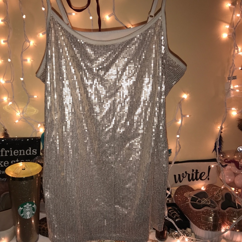 Sequin Spaghetti Tank Top