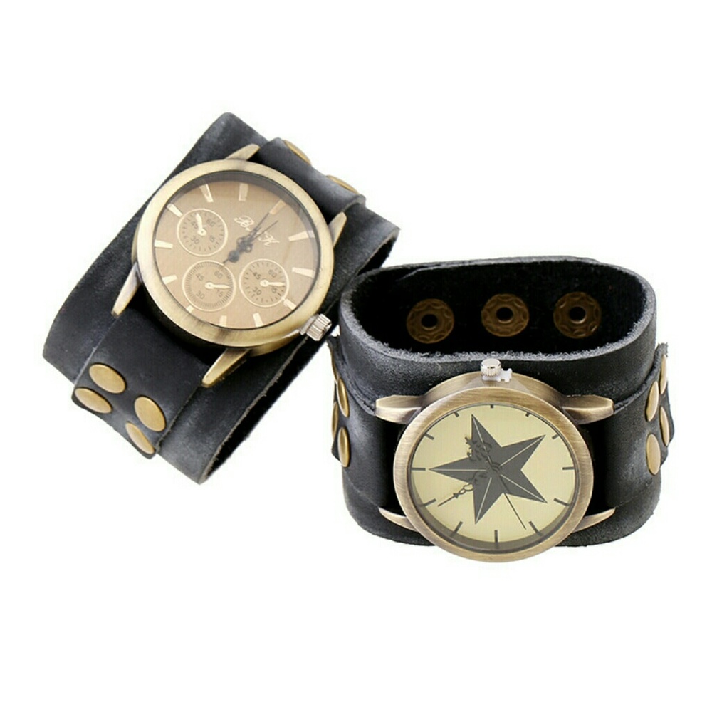 Punk Style Vintage Leather Watch - Picture 2 of 5