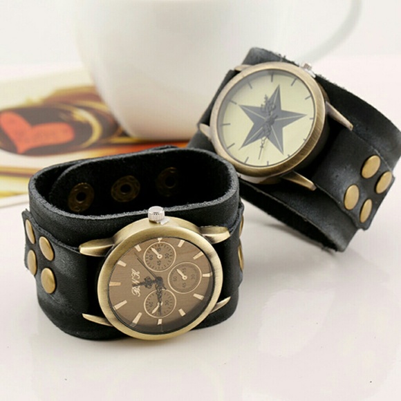 Punk Style Vintage Leather Watch - Picture 3 of 5