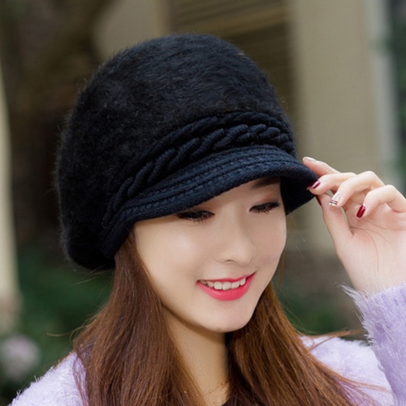 Women Girls Winter Warm Fluffy Wool Knit Hat - Picture 8 of 8