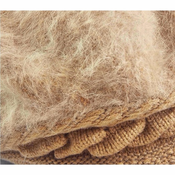 Women Girls Winter Warm Fluffy Wool Knit Hat - Picture 7 of 8