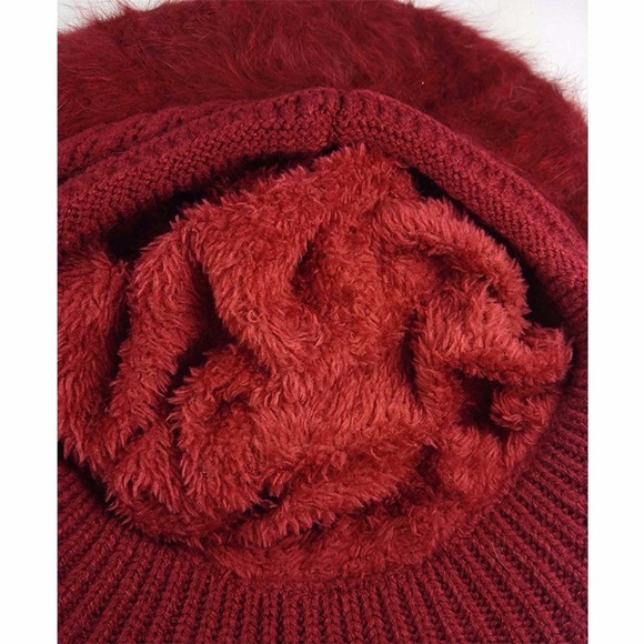 Women Girls Winter Warm Fluffy Wool Knit Hat - Picture 4 of 8