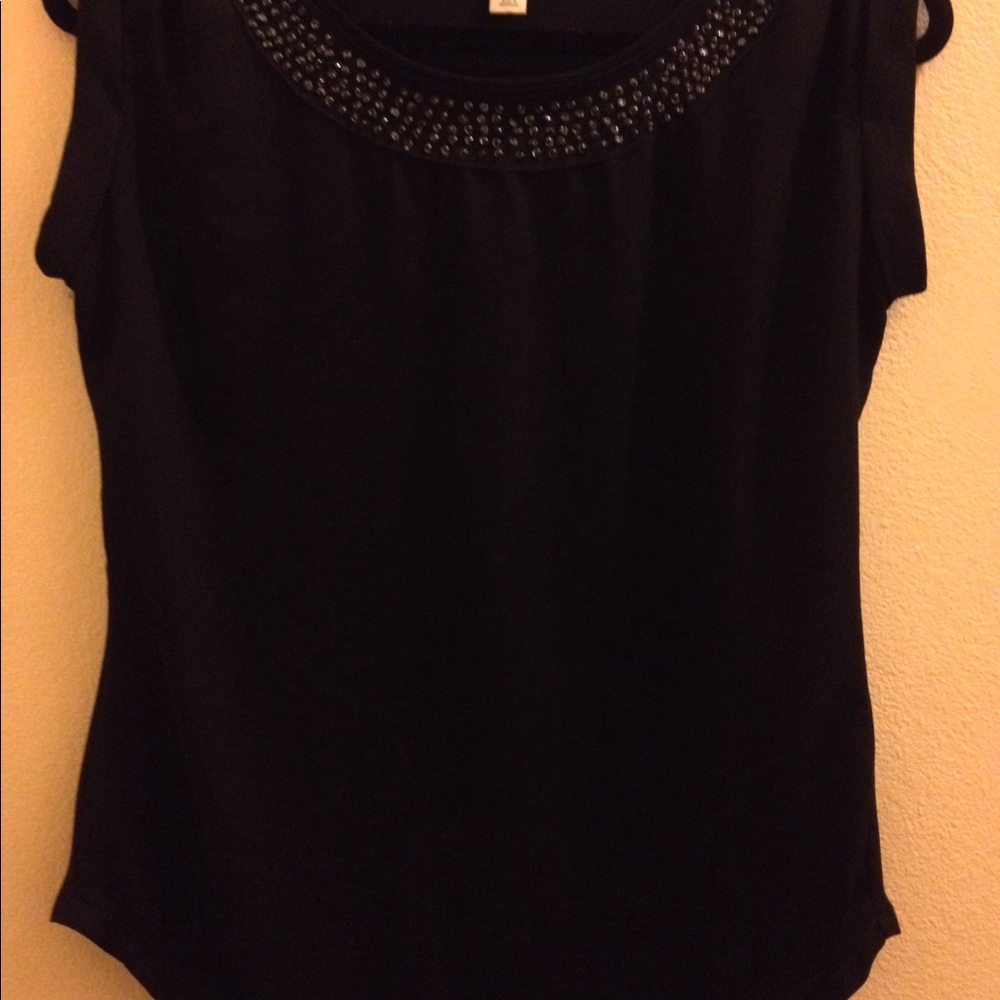 Beaded black top