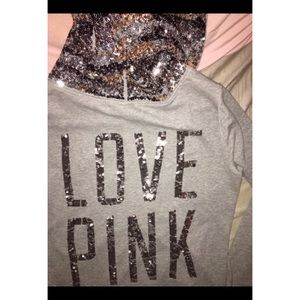 RAREEEEEEE PINK Victoria’s Secret bling hoodie