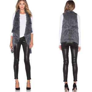 Modena Faux Fur Collar Velvet Plush soft vest NWT