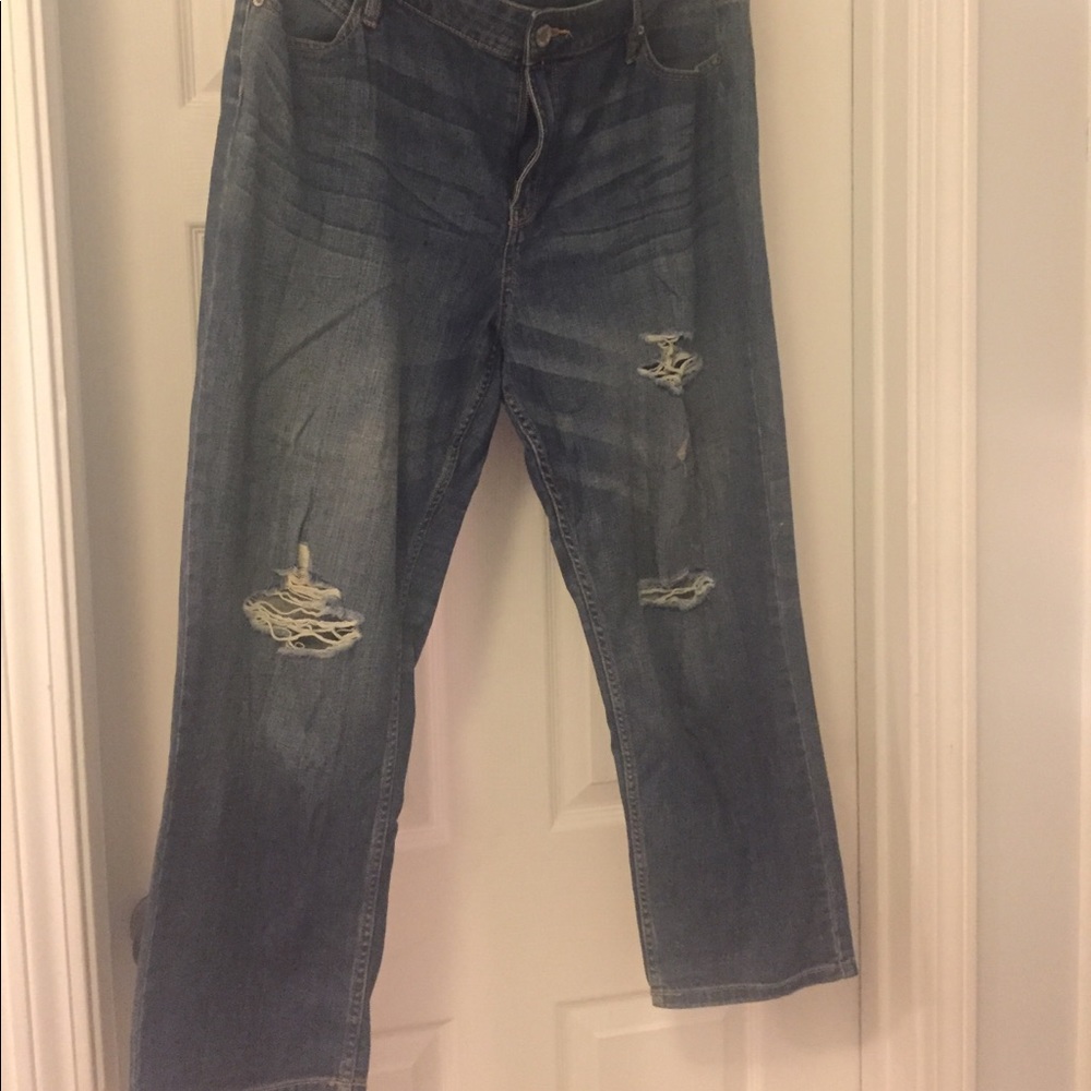 Ripped boyfriend jeans