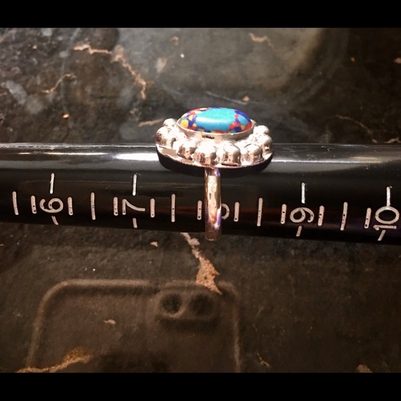 ⚜️Rainbow Mosaic Red Jasper Ring Size 8⚜️ - Picture 2 of 5