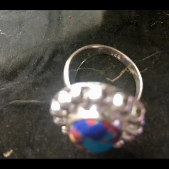 ⚜️Rainbow Mosaic Red Jasper Ring Size 8⚜️ - Picture 5 of 5